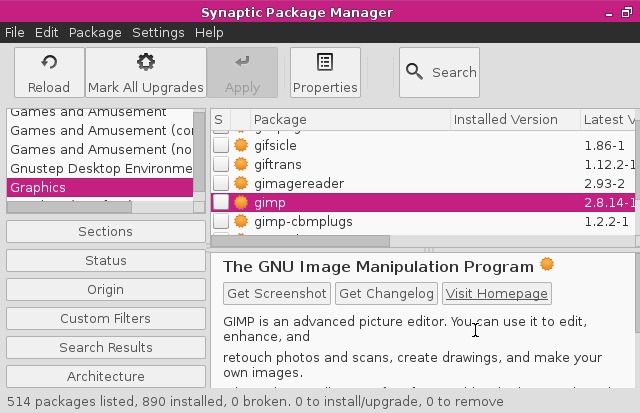 Install software with Synaptic