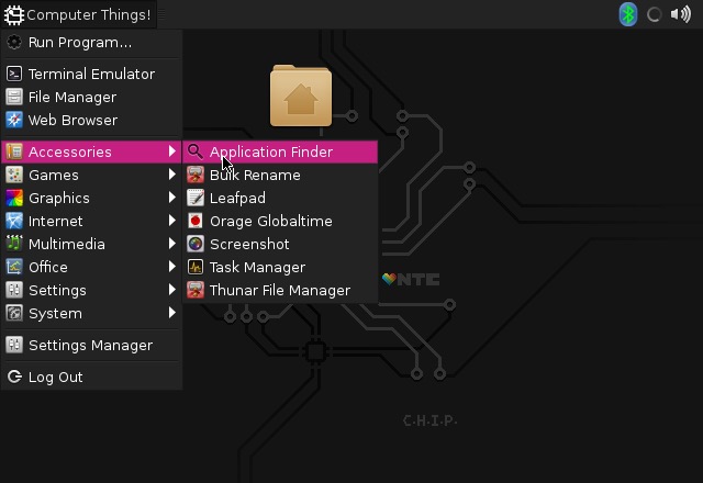 Screenshot of GUI launching apps