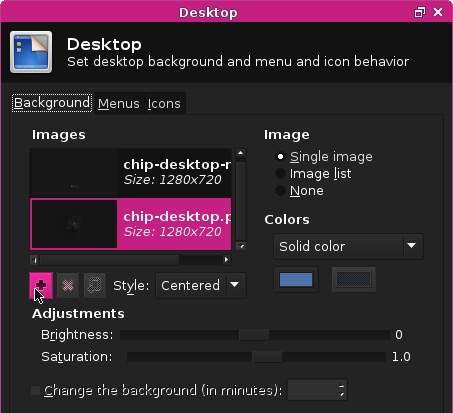 Change desktop look with Desktop panel